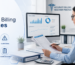 Medical billing specialist reviewing claim errors and revenue reports.