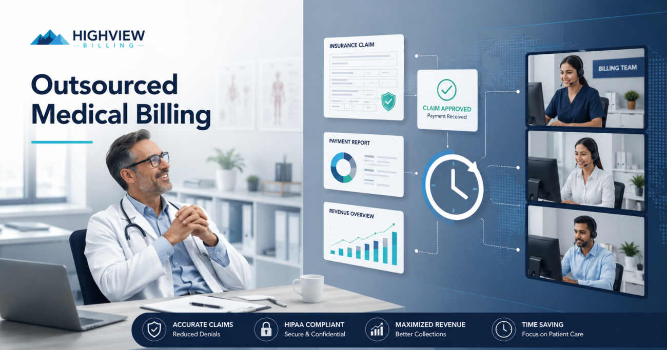 Healthcare provider saving time by outsourcing medical billing to a professional billing team.
